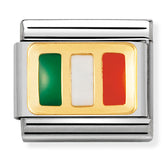 Nomination Composable Classic Link 030234/10 Ireland Flag in 18K Gold and Enamel